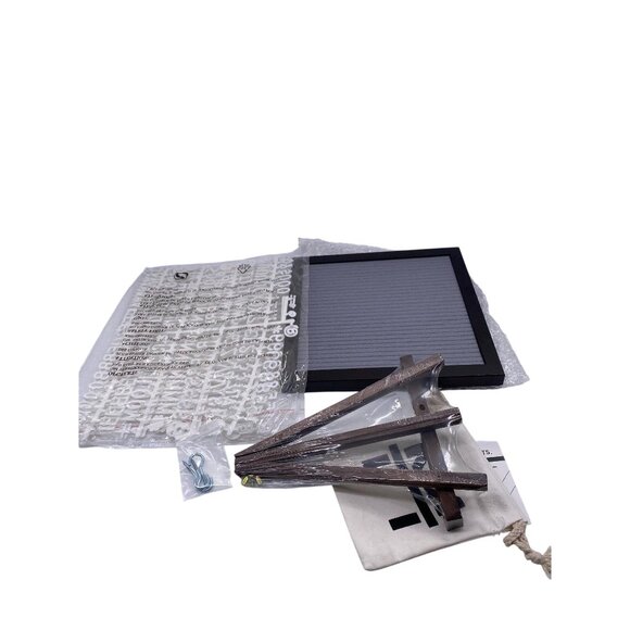 MultiTed Gray Felt Letter Board W/ Espresso Wooden Frame Stand & 362 Characters - Picture 2 of 8